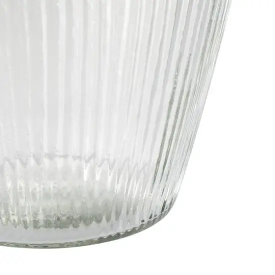 14" Clear Ribbed Glass Vase {6}
