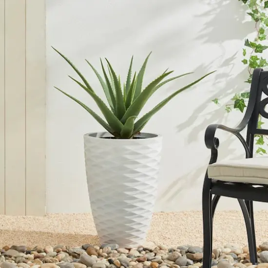 Glitzhome® 19" Eco-Friendly Oversized Tall Round Diamond Planters, 2ct. Porcelain {5}