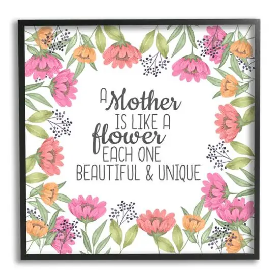 Stupell Industries Mom Beautiful & Unique Framed Giclee Art Black {1}