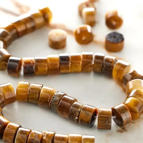 Yellow Tiger Eye Round Heishi Beads by Bead Landing&trade;, 6mm {3}