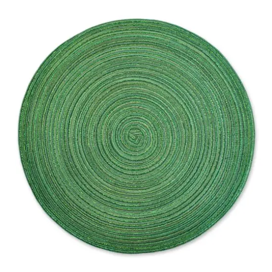 DII® Round Variegated Braided Polypropylene Placemats, 6ct. Sparkle Green {5}