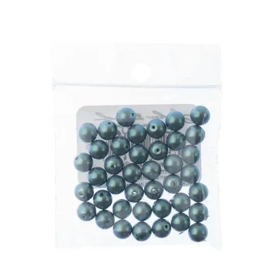 Preciosa Maxima 6mm Pearlescent Glass Nacre Pearls, 40ct.Blue {3}
