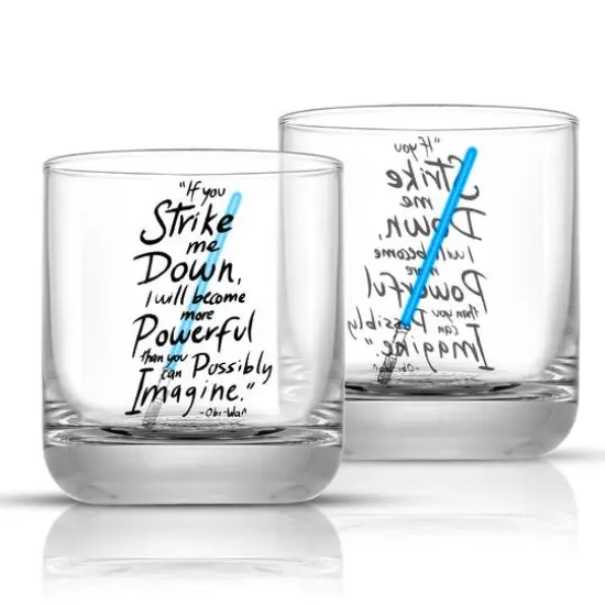 JoyJolt&reg; Star Wars&trade; 10oz. New Hope Obi-Wan Kenobi Blue Lightsaber Short Drinking Glass, 2ct. {1}