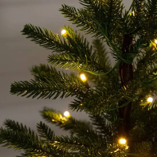 1.5ft. Pre-Lit Artificial Mini Christmas Tree in Basket with 20 Warm White LED Lights {5}