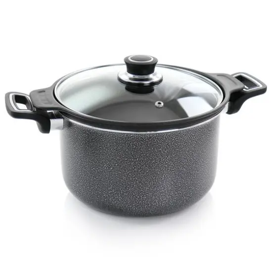 Oster Clairborne 3-Piece Charcoal Gray Aluminum Nonstick Pasta Pot with Lid {5}