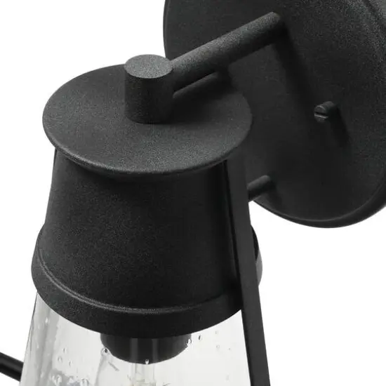 Hello Honey® Robert Stevenson Lighting Jaxon 13.5" Metal & Seedy Glass Outdoor Wall Sconce Distressed Zinc {6}