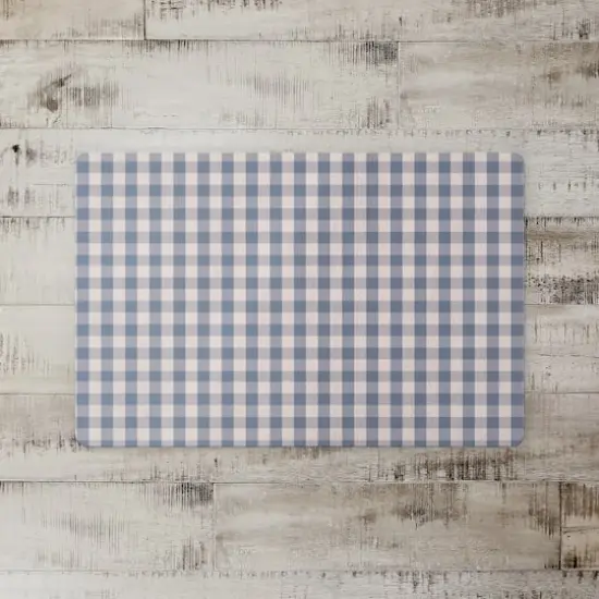 Plaid Floor Mat Blue {3}