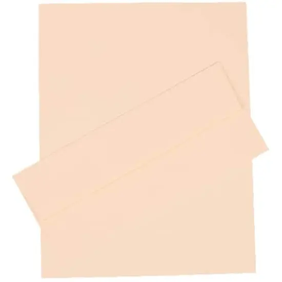 JAM Paper #10 Strathmore Business Stationery Set, 100ct. Natural White Linen {1}
