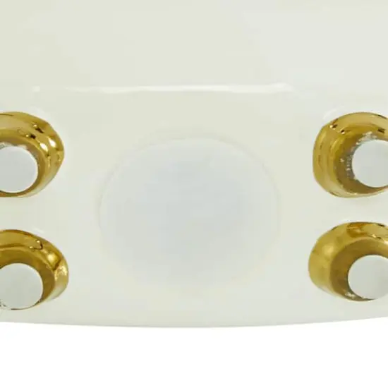 CosmoLiving by Cosmopolitan Gold Ceramic Modern Sculpture, Abstract 7" x 8" x 4" {6}