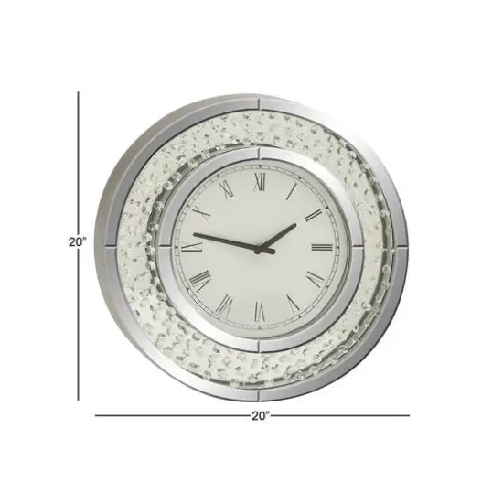 20" White Wood Glam Wall Clock {7}