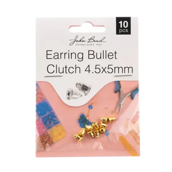 John Bead Must Have Findings 4.5mm x 5mm Earring Bullet Clutches, 10ct. Gold {4}