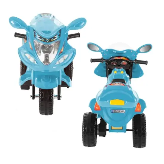 Toy Time Ride-On 3 Wheel Motorcycle Blue {6}