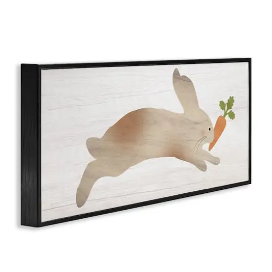 Stupell Industries Rabbit & Carrot Grain Pattern Framed Giclee Art Black {4}
