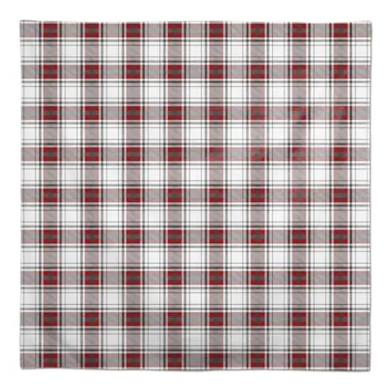 Red Gray Plaid 58x58 Tablecloth {1}