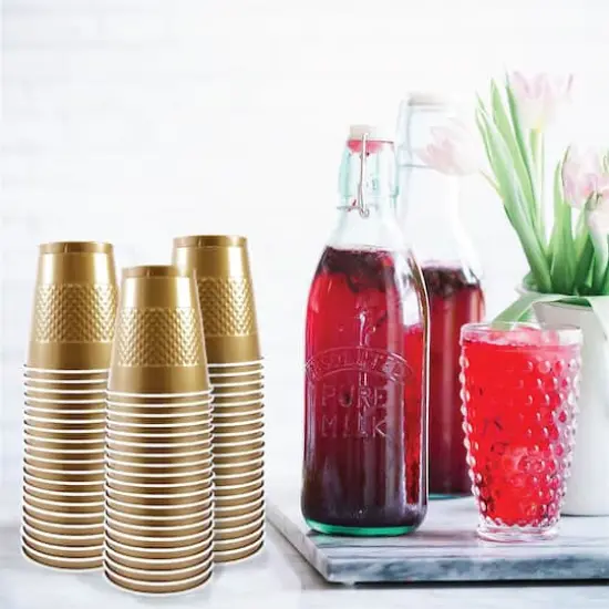 JAM Paper 12oz.Plastic Party Cups, 20ct. Gold {4}