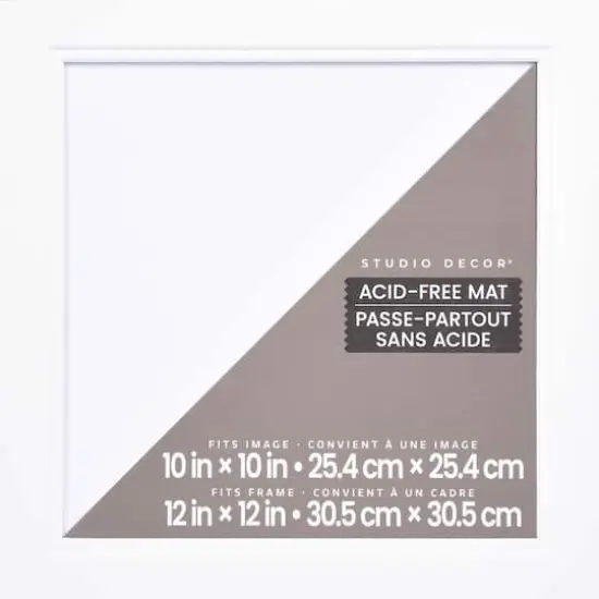 12" x 12" Brazilian White Double Mat by Studio D&eacute;cor&reg;, 10" x 10" Opening Size {1}