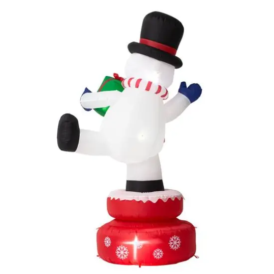 Glitzhome&reg; 6ft. Lighted Inflatable Rotating Snowman D&eacute;cor {8}