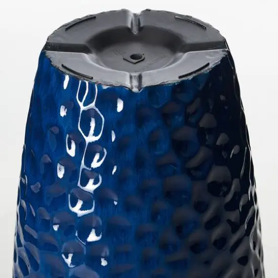 Glitzhome® 23.75" Eco-Friendly Honeycomb Textured Cobalt Blue Tall Plastic Planters, 2ct. {9}