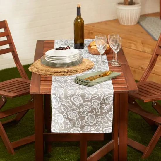 StoneFloral Print Outdoor Table Runner, 14" x 72" {4}