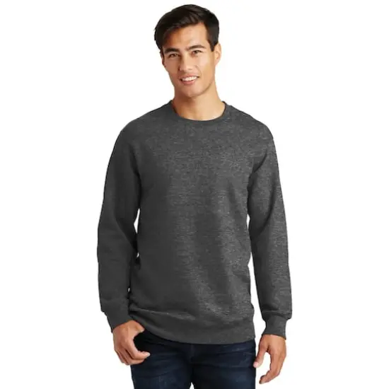 Port & Company&reg; Fan Favorite&trade; Fleece Crewneck Sweatshirt Dark Heather Grey {4}