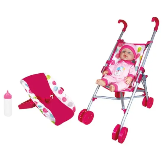 Lissi Dolls 12" Twin Baby Dolls with Twin Jogger Stroller {1}