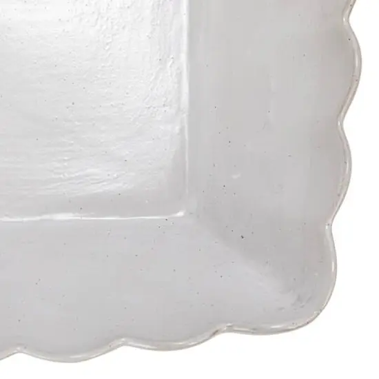 Hello Honey&reg; Matte White Square Stoneware Scalloped Edge Serving Dish Set {7}