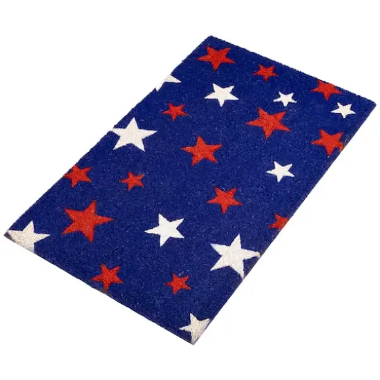 Patriotic Red, White & Blue Star Outdoor Doormat {5}
