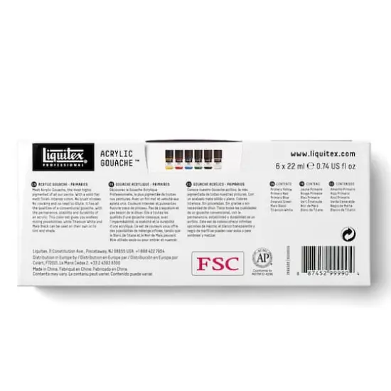 Liquitex&reg; Professional Primaries 22mL Acrylic Gouache, 6ct. {10}