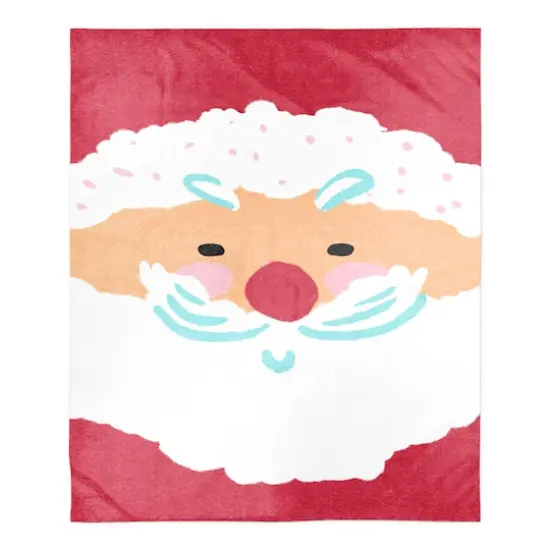 Santa Face 50x60 Sherpa Fleece Blanket {1}