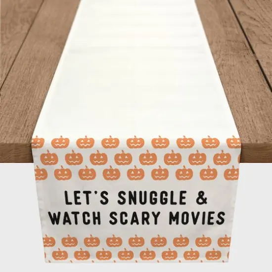 Snuggle and Watch Scary Movies 16" x 90" Cotton Twill Runner {1}