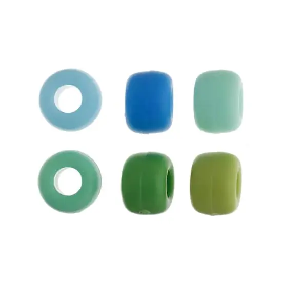 John Bead 9mm Plastic Pony Beads, 1,000ct. Assorted Blueberry Matte {4}