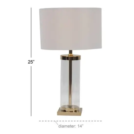 CosmoLiving by Cosmopolitan 25" Gold Metal Transitional Table Lamp {7}
