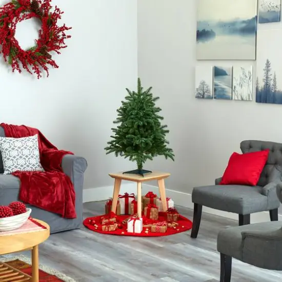 3ft. Pre-Lit South Carolina Spruce Artificial Christmas Tree, White Warm Lights {6}