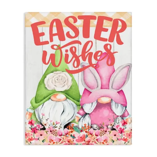 Stupell Industries Easter Wishes Gnomes Canvas Wall Art {1}