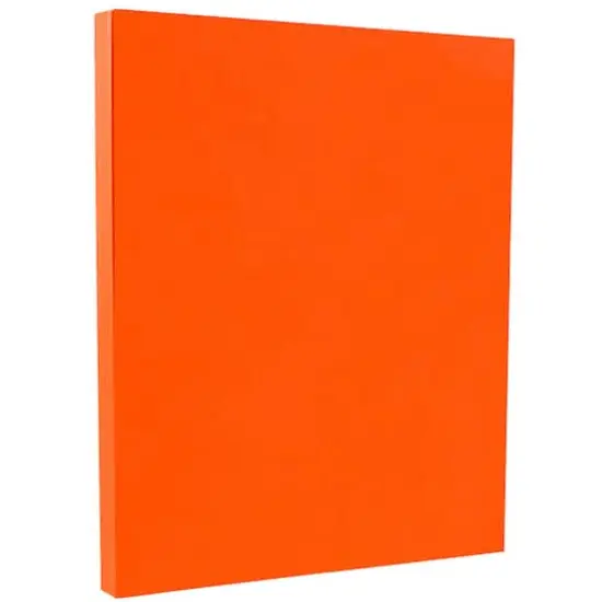 JAM Paper Recycled 8.5" x 11" 65lb. Cover Cardstock Pack, 250 Sheets Orange {1}