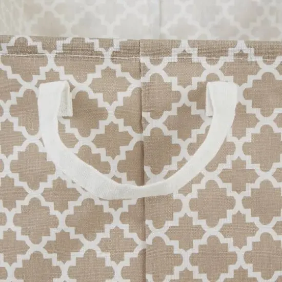 DII&reg; Large Lattice PE-Coated Cotton Polyester Laundry Bin, 2ct. Stone {5}