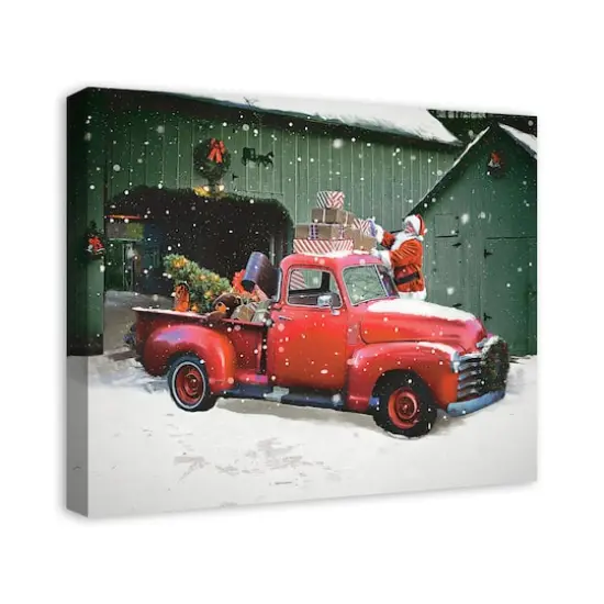 Santa Packing The Truck 24x20 Canvas Wall Art {3}