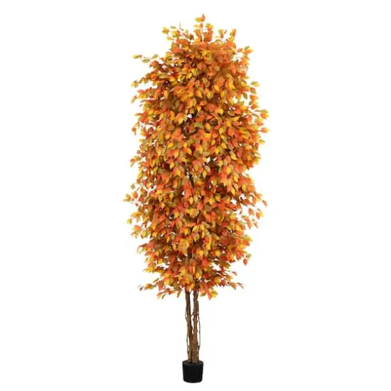 10ft. Potted Artificial Autumn Ficus Tree {1}