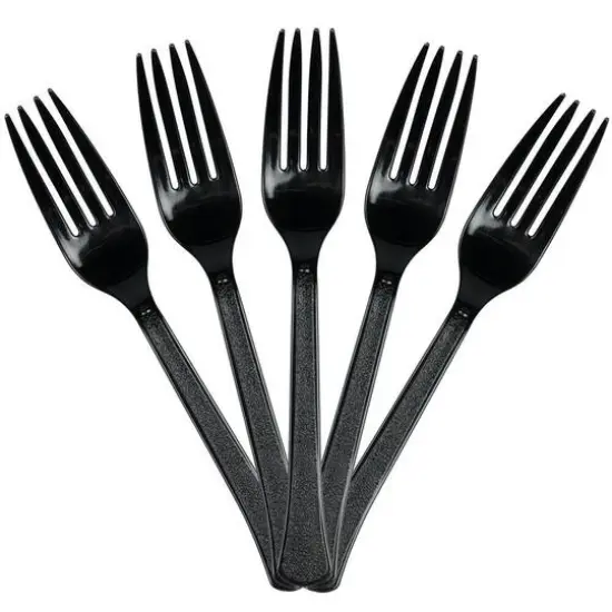 JAM Paper Premium Utensils Plastic Forks Party Pack, 48ct. Black {4}