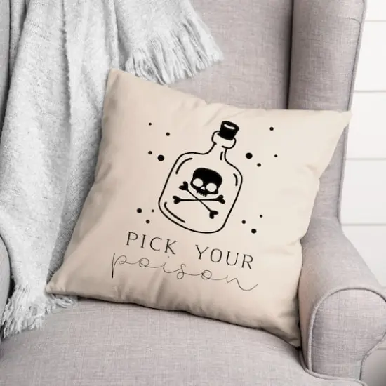 Pick Your Poison Bottle Throw Pillow {3}