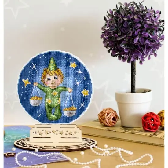 MP Studia Zodiac Signs Libra Plastic Canvas Counted Cross Stitch Kit {1}