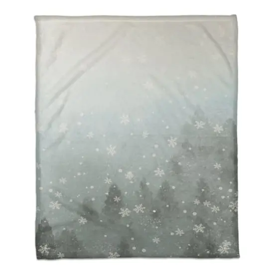 Winterwonderland Pines 50x60 Coral Fleece Blanket {1}