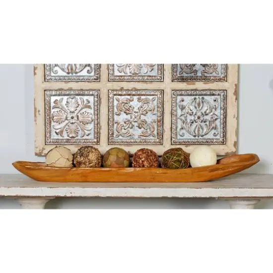 Brown Natural Ship Teak Wood Rustic Tray {9}