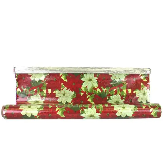 JAM Paper Poinsettia Deco Embossed Foil, 20" x 30ft. {1}