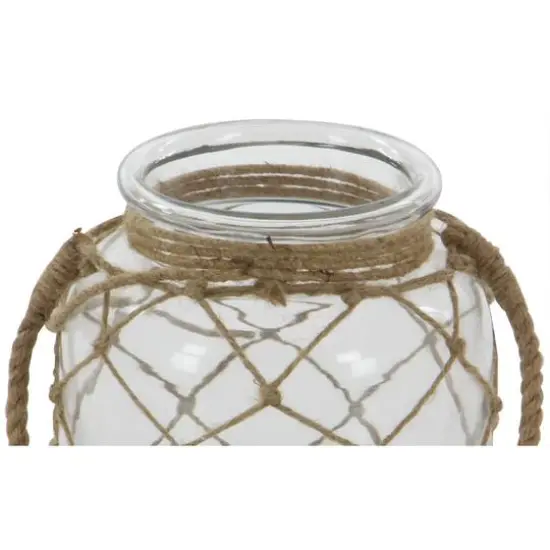 8" Glass Coastal Candle Holder Lantern {4}