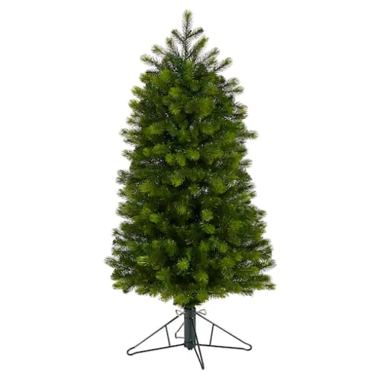 4ft. Pre-Lit Slim Colorado Mountain Spruce Artificial Christmas Tree, Warm White LED Lights {4}