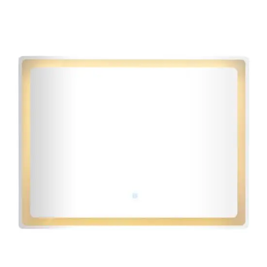 Clear Glass Modern LED Mirror, 39" x 1" x 30" {4}