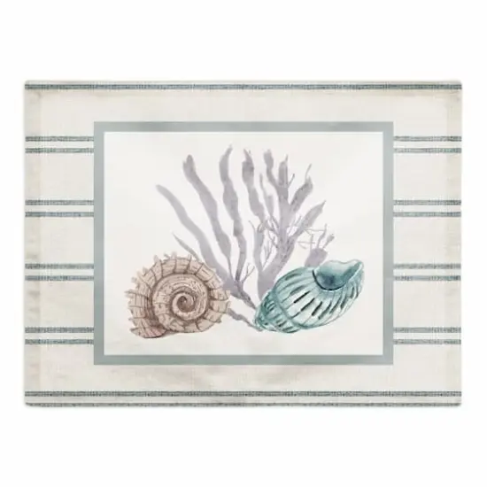 Snail and Banded Tulip Shell 14" x 18" Cotton Twill Placemat {1}