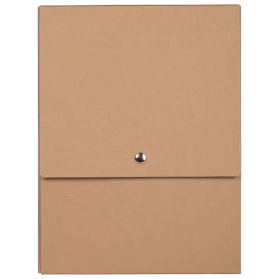 JAM Paper Vertical Kraft Snap Closure Portfolio Brown {1}