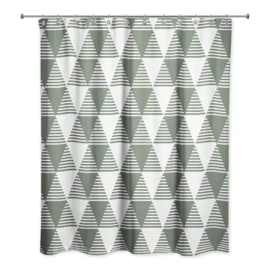 Triangles Shower Curtain Sage {3}